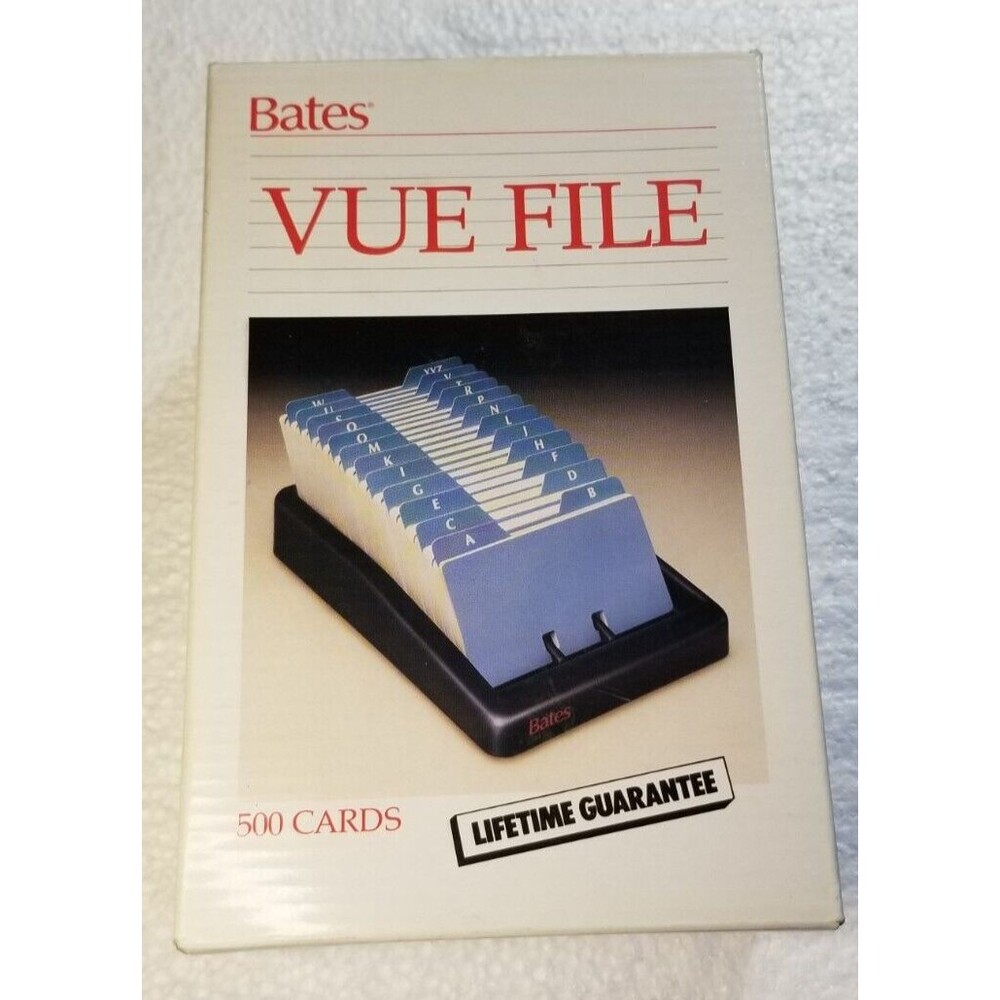 File Card File Holds 500 Cards Interchangeable with Roleadex VIP24 Bates Vue